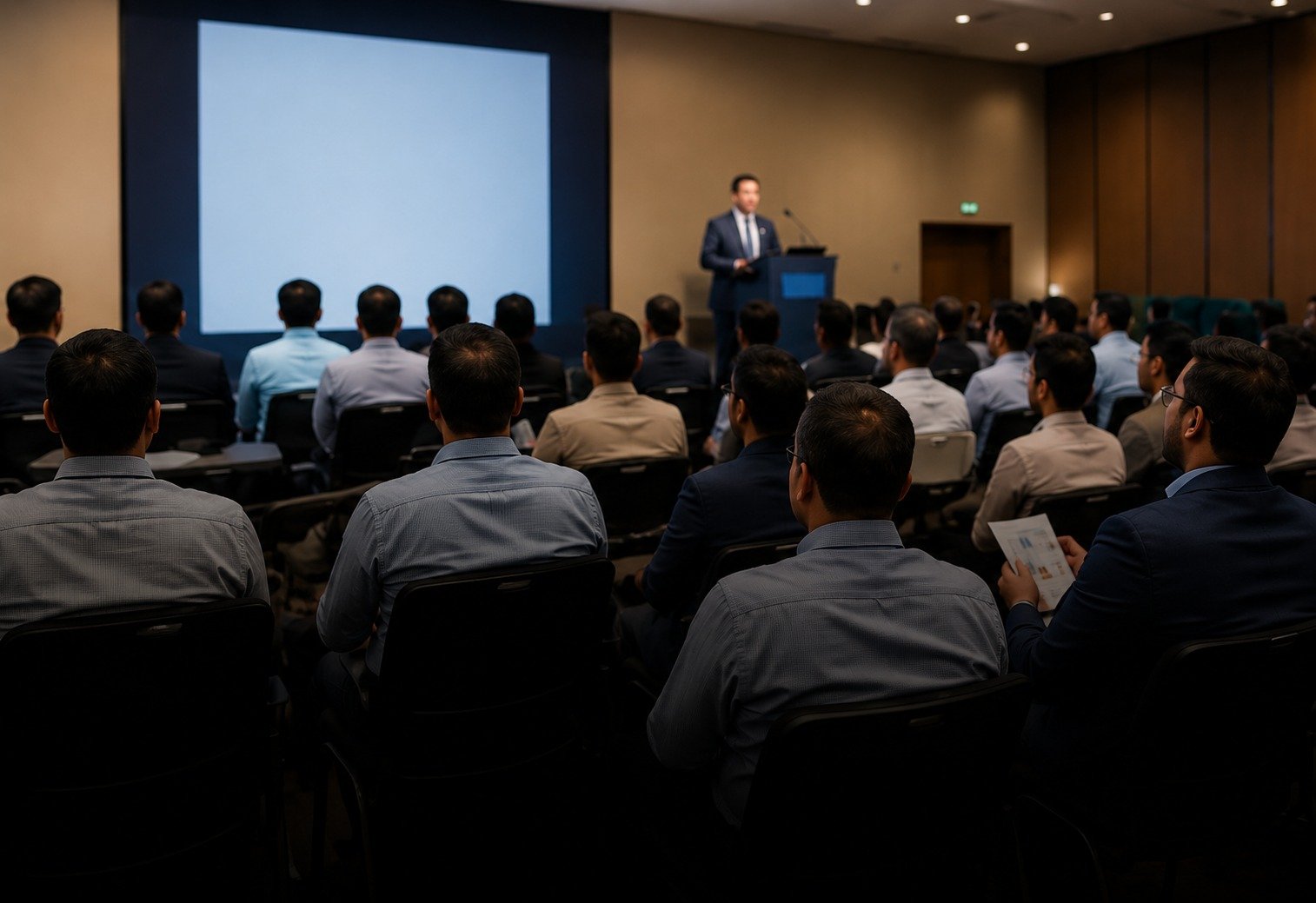 Audience attending an SPA seminar and industry knowledge session